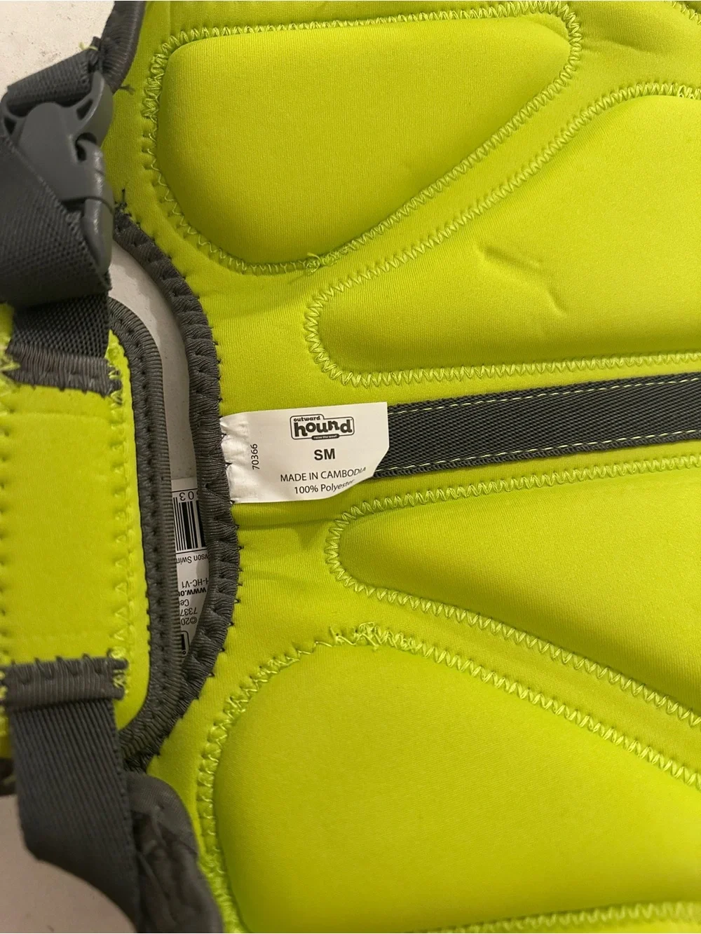 Outward Hound small/medium dog Swim Life Jacket in Lime Green and Gray